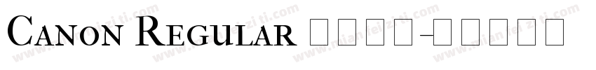 Canon Regular 字体下载字体转换